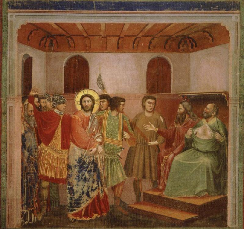 GIOTTO di Bondone jesus infor oversteprasten kajafas France oil painting art